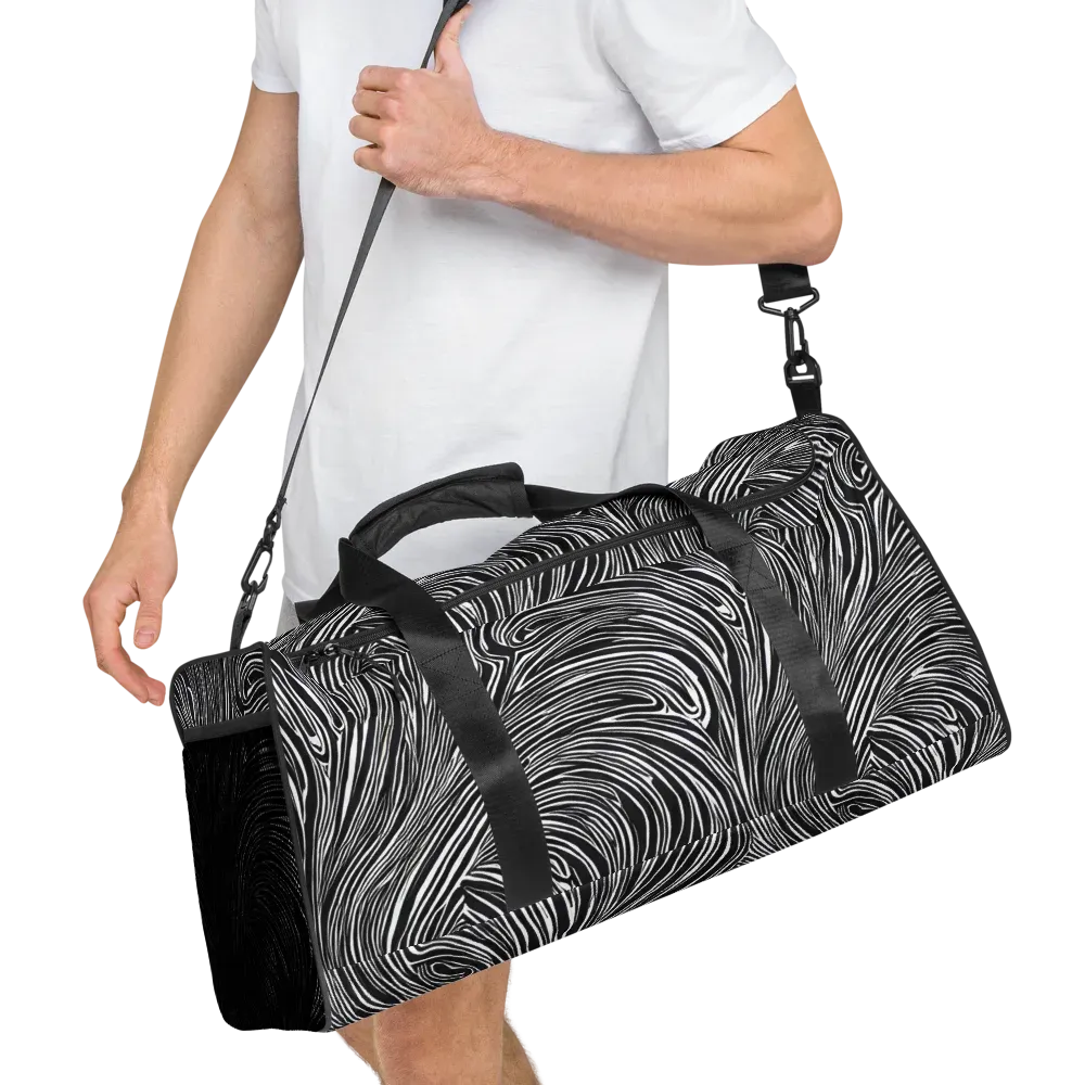 Zebra Vortex on Duffle Bag — Right Front