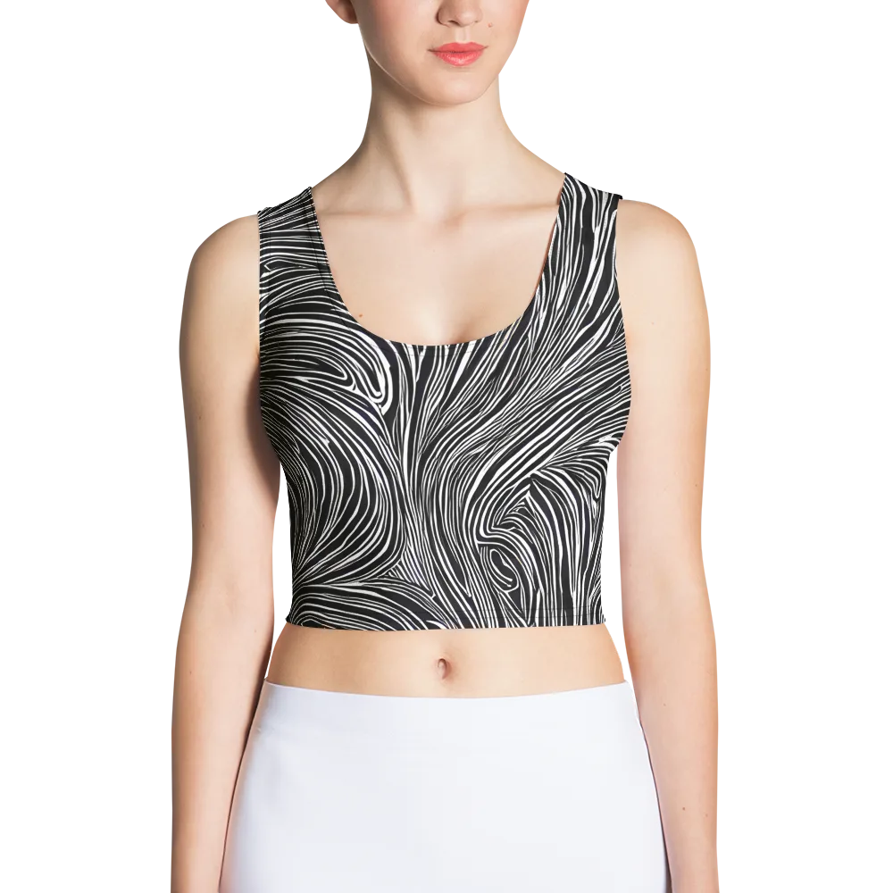Zebra Vortex on Crop Top — Front
