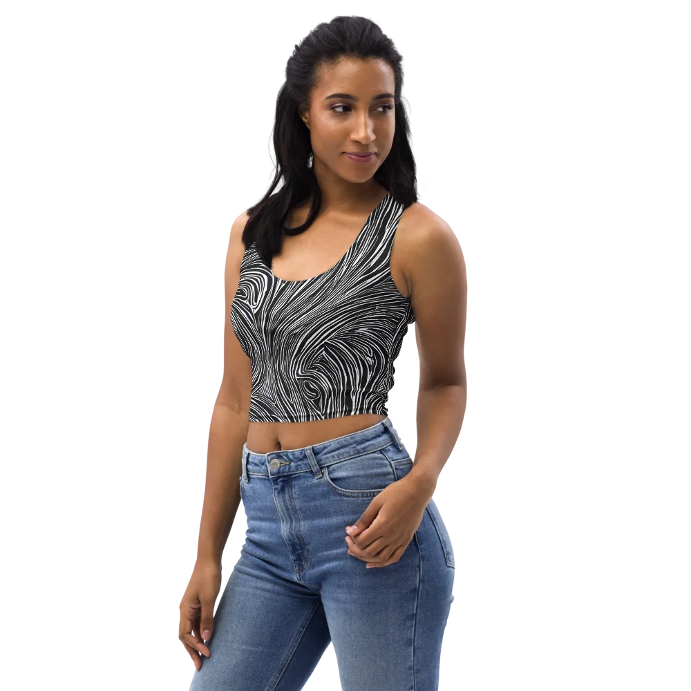 Zebra Vortex on Crop Top — Left Front