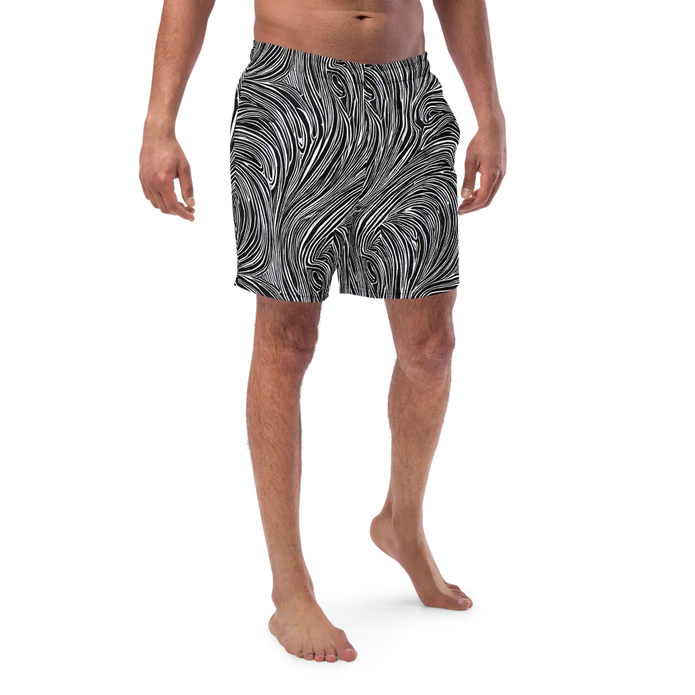 Zebra Vortex on Swim Trunks — Front
