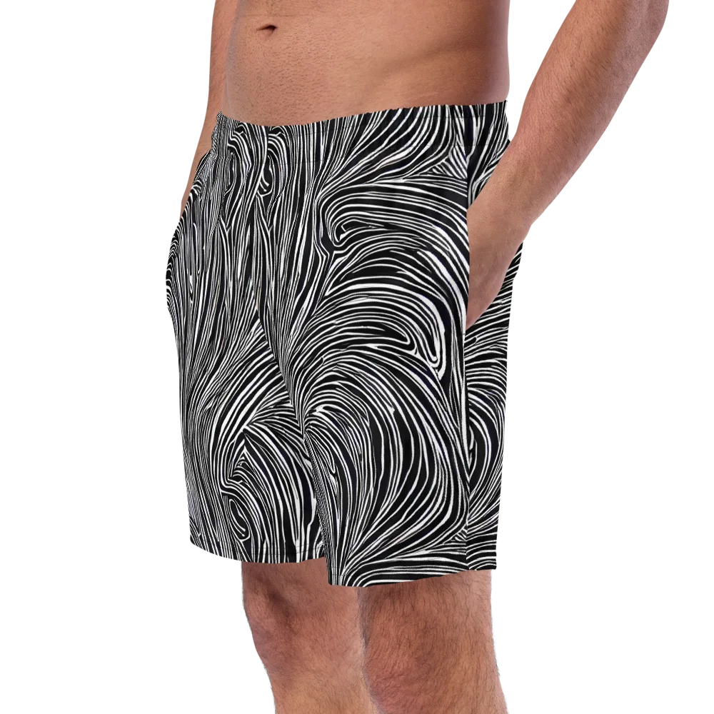 Zebra Vortex on Swim Trunks — Left Front