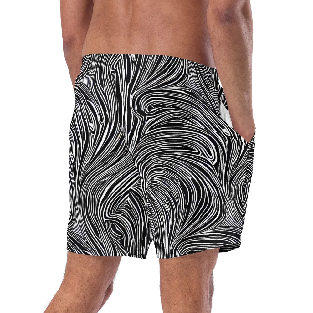Zebra Vortex on Swim Trunks — Right Back