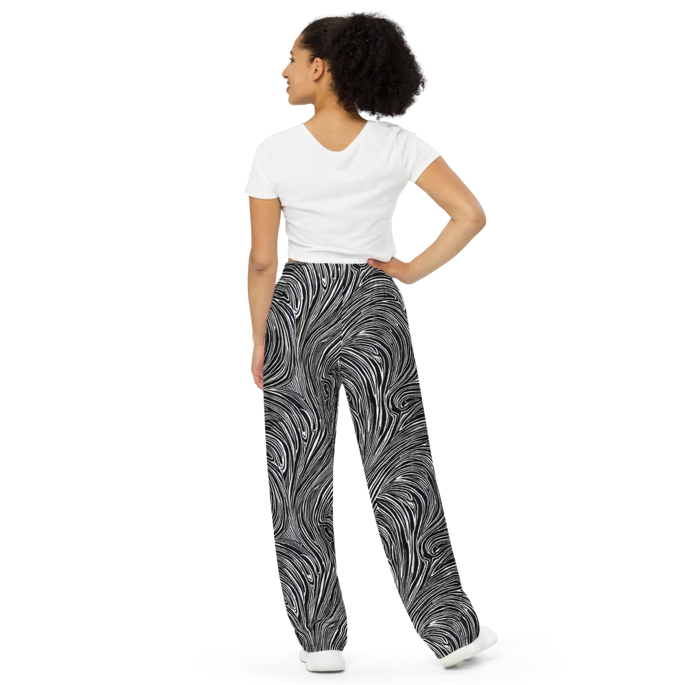 Zebra Vortex on Wide-Leg Pants — Back