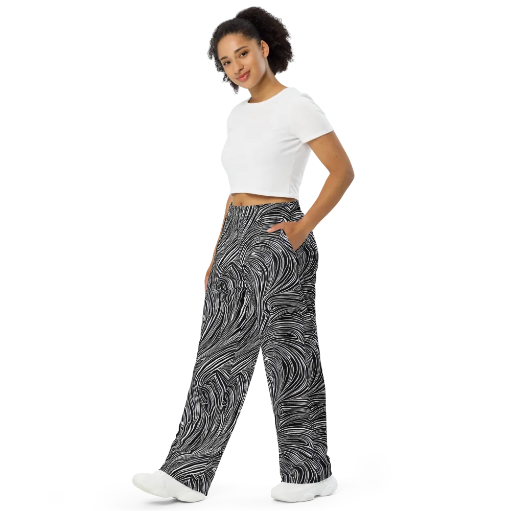 Zebra Vortex on Wide-Leg Pants — Left Front
