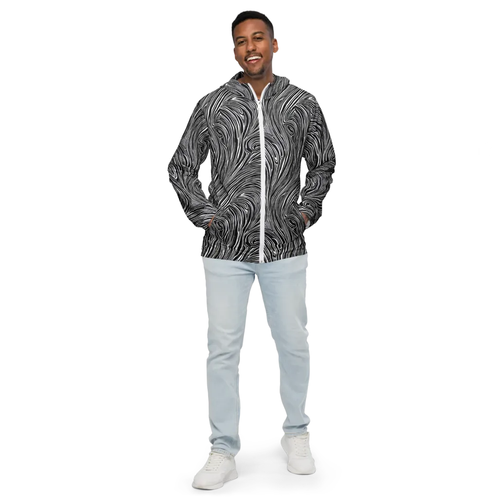 Zebra Vortex on Men's Windbreaker — Front