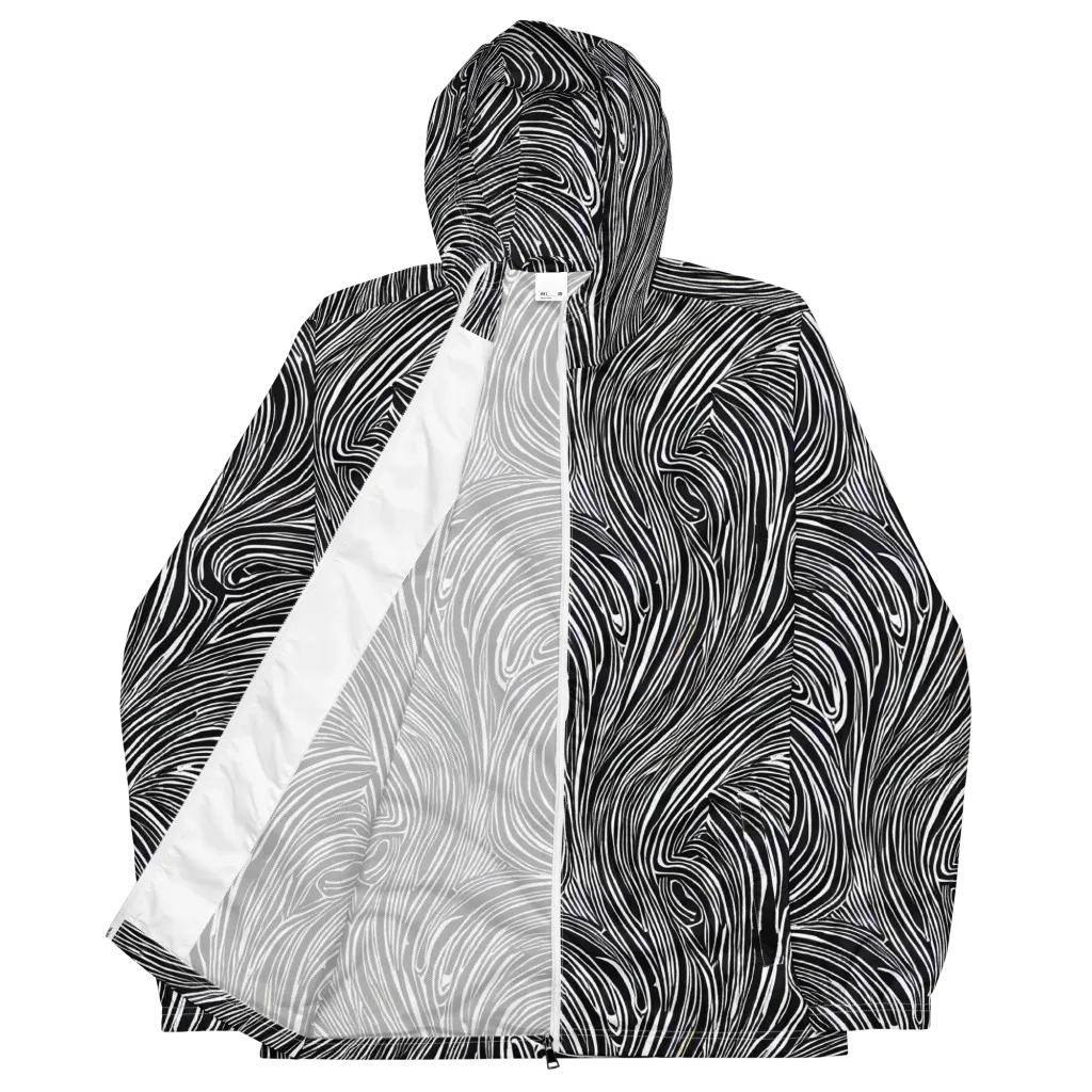 Zebra Vortex on Men's Windbreaker — Front
