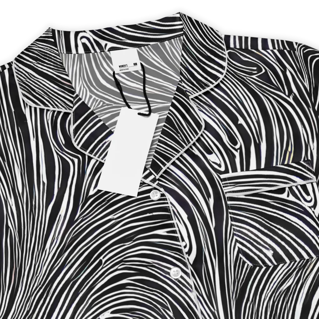 Zebra Vortex on Women's Short Sleeve Pajama Top — Product details
