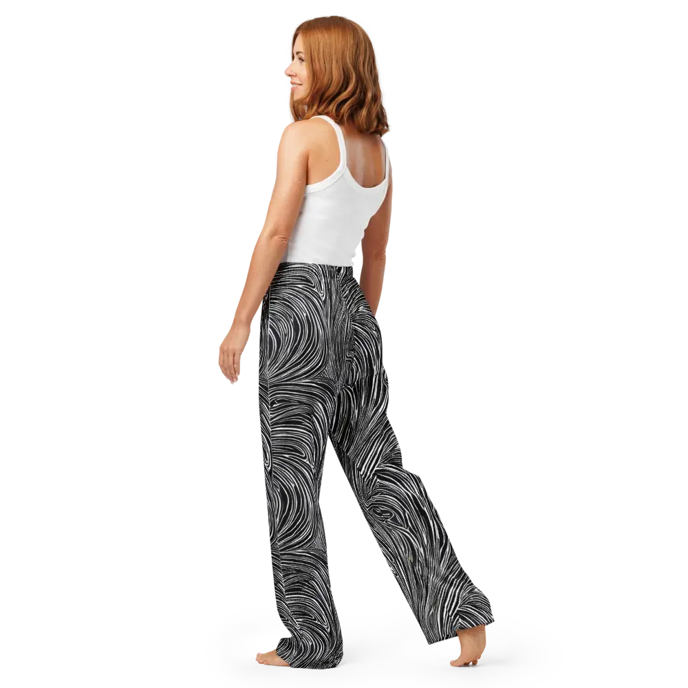 Zebra Vortex on Women's Pajama Pants — Back
