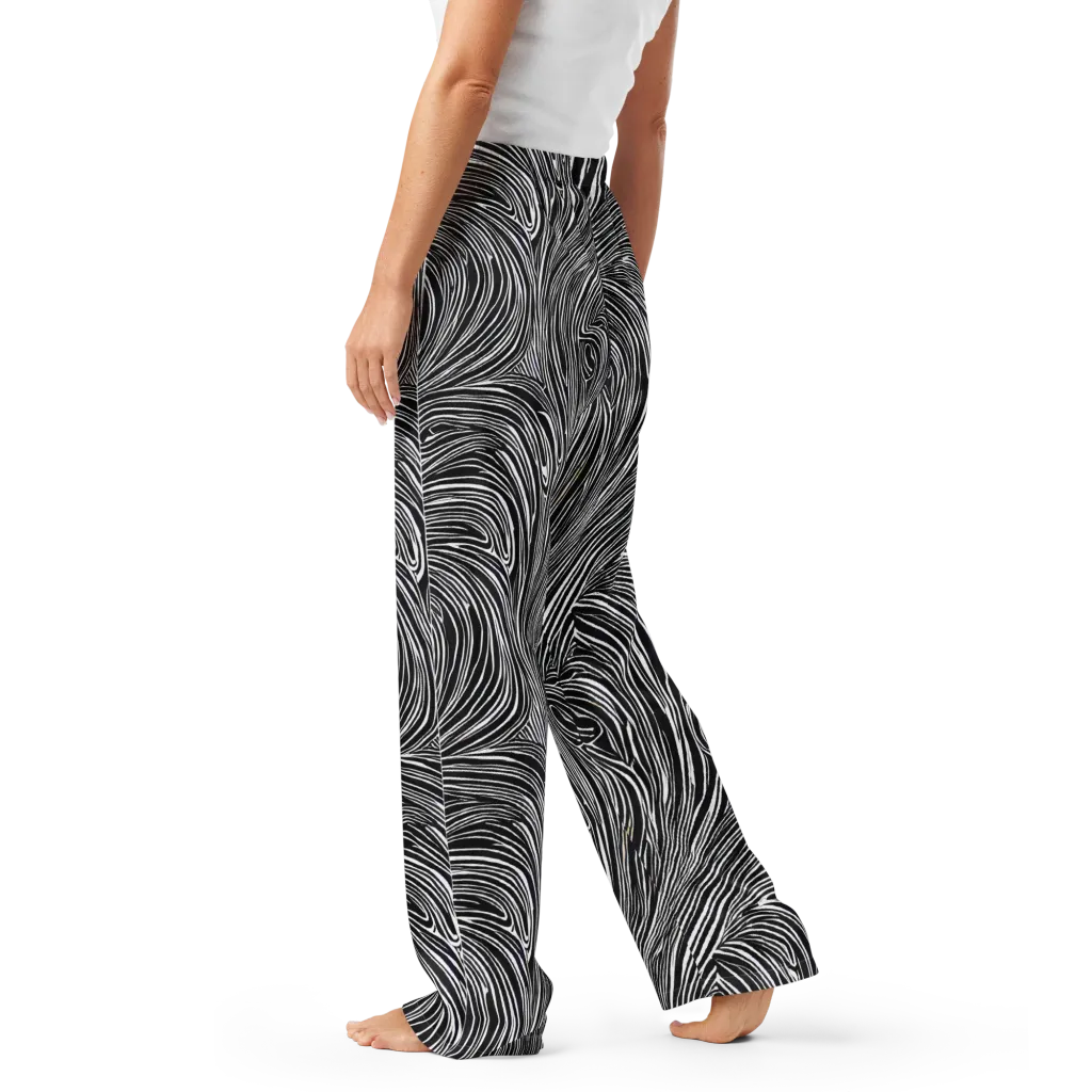 Zebra Vortex on Women's Pajama Pants — Left