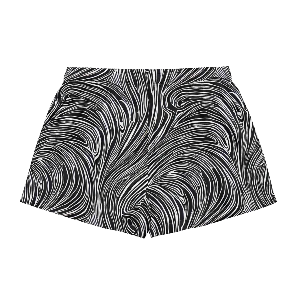 Zebra Vortex on Women's Pajama Shorts — Back