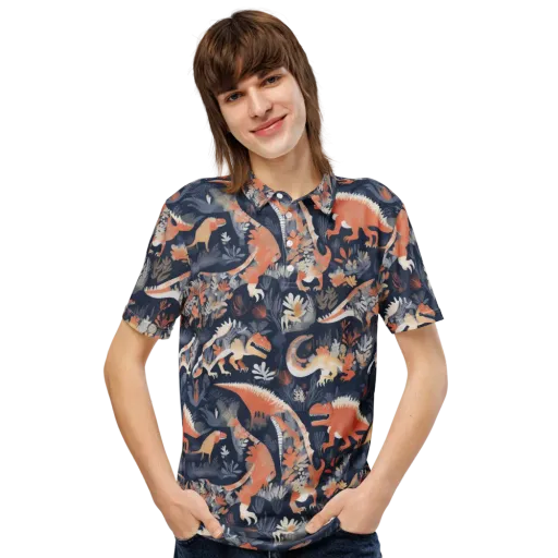 Fossil Garden on a Men's Slim Fit Polo Shirt