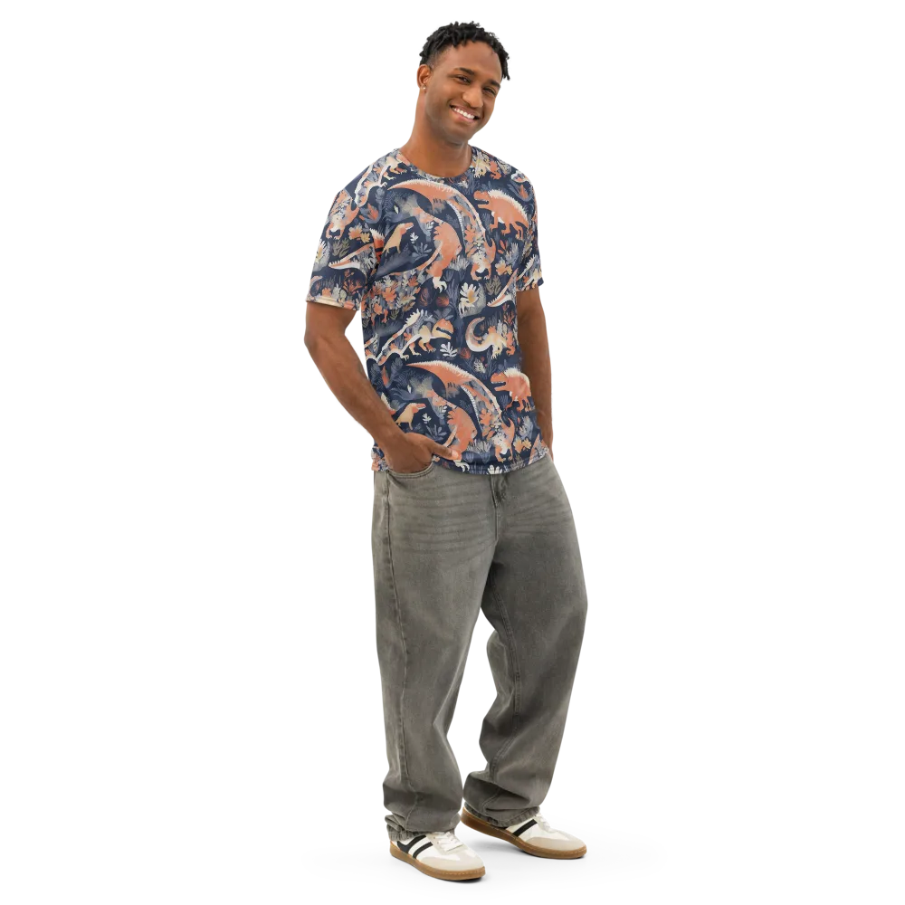 Fossil Garden on Men's Cotton Crew Neck T-Shirt — Right Front