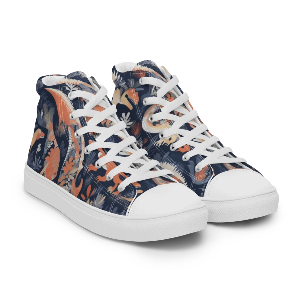 Fossil Garden on Men's High Top Canvas Shoes — Right Front