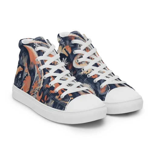 Fossil Garden on a Men's High Top Canvas Shoes