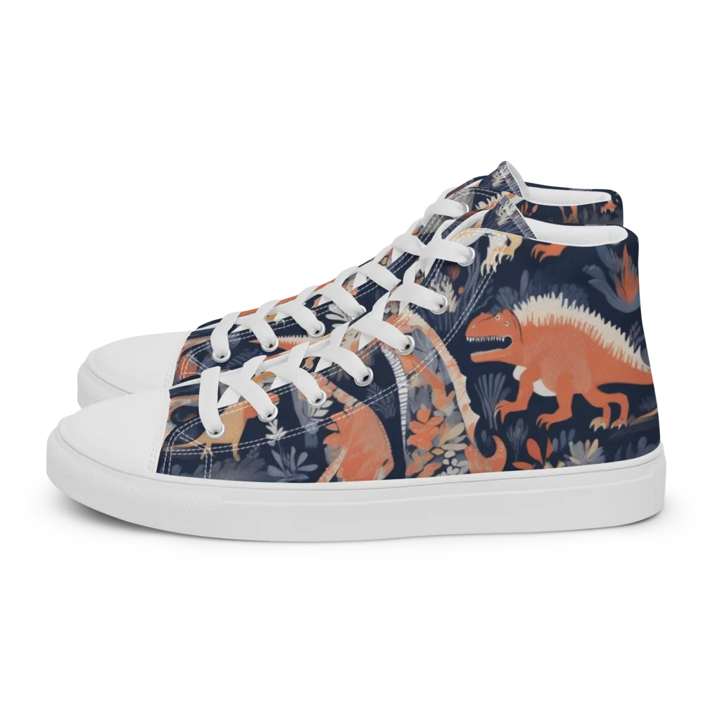 Fossil Garden on Men's High Top Canvas Shoes — Left