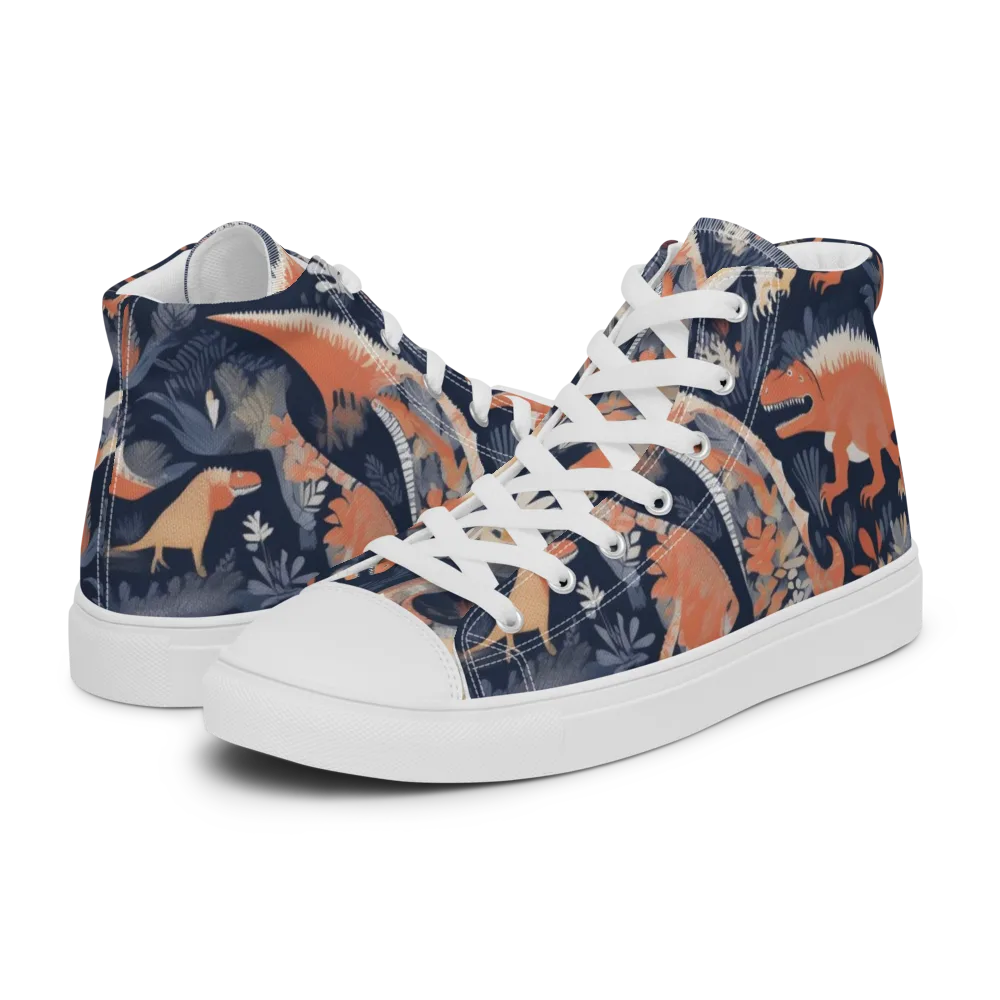 Fossil Garden on Men's High Top Canvas Shoes — Left