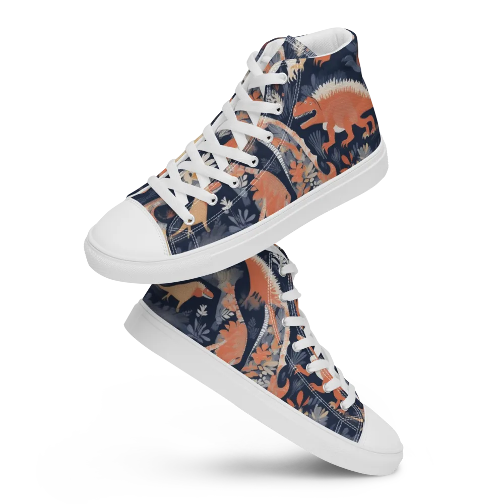 Fossil Garden on Men's High Top Canvas Shoes — Front