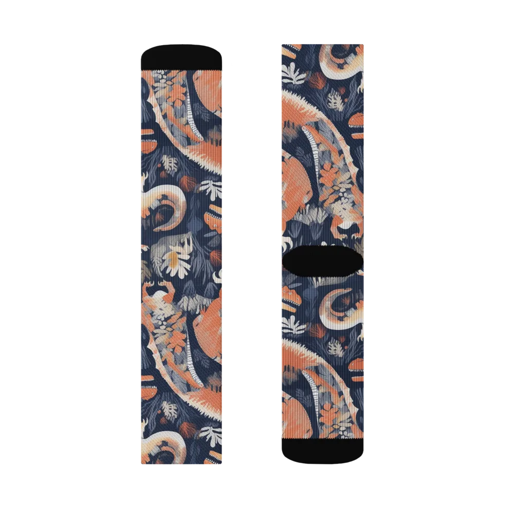 Fossil Garden on Socks — Left Sock