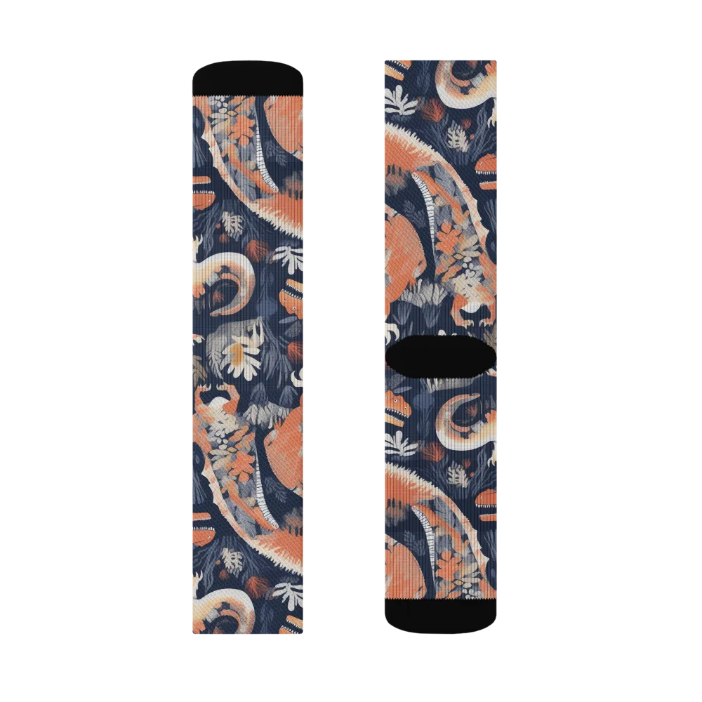 Fossil Garden on Socks — Right Sock