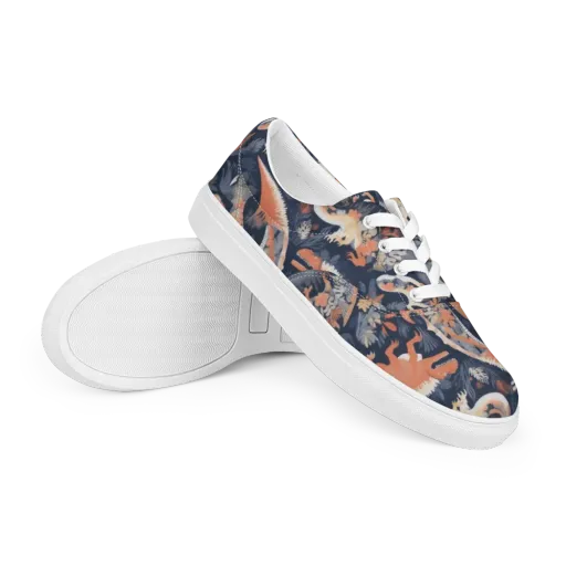 Fossil Garden on a Men's Lace-Up Canvas Shoes
