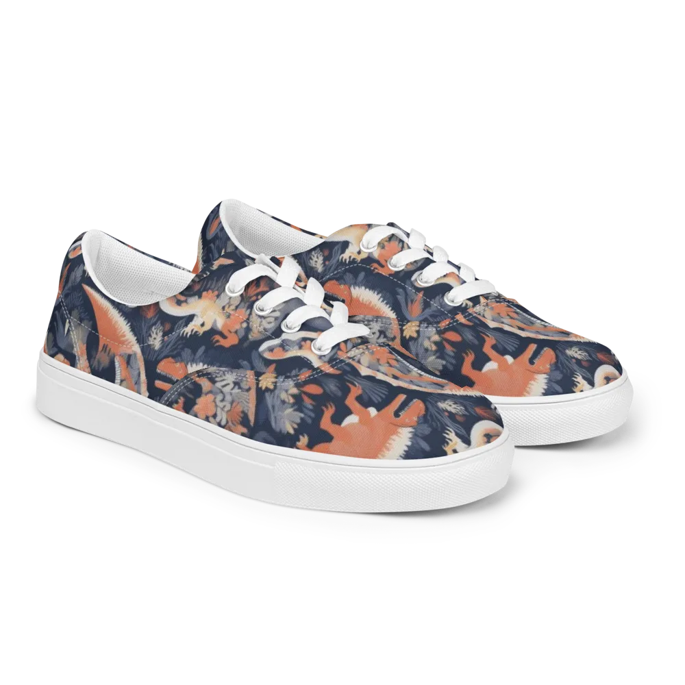 Fossil Garden on Men's Lace-Up Canvas Shoes — Right Front