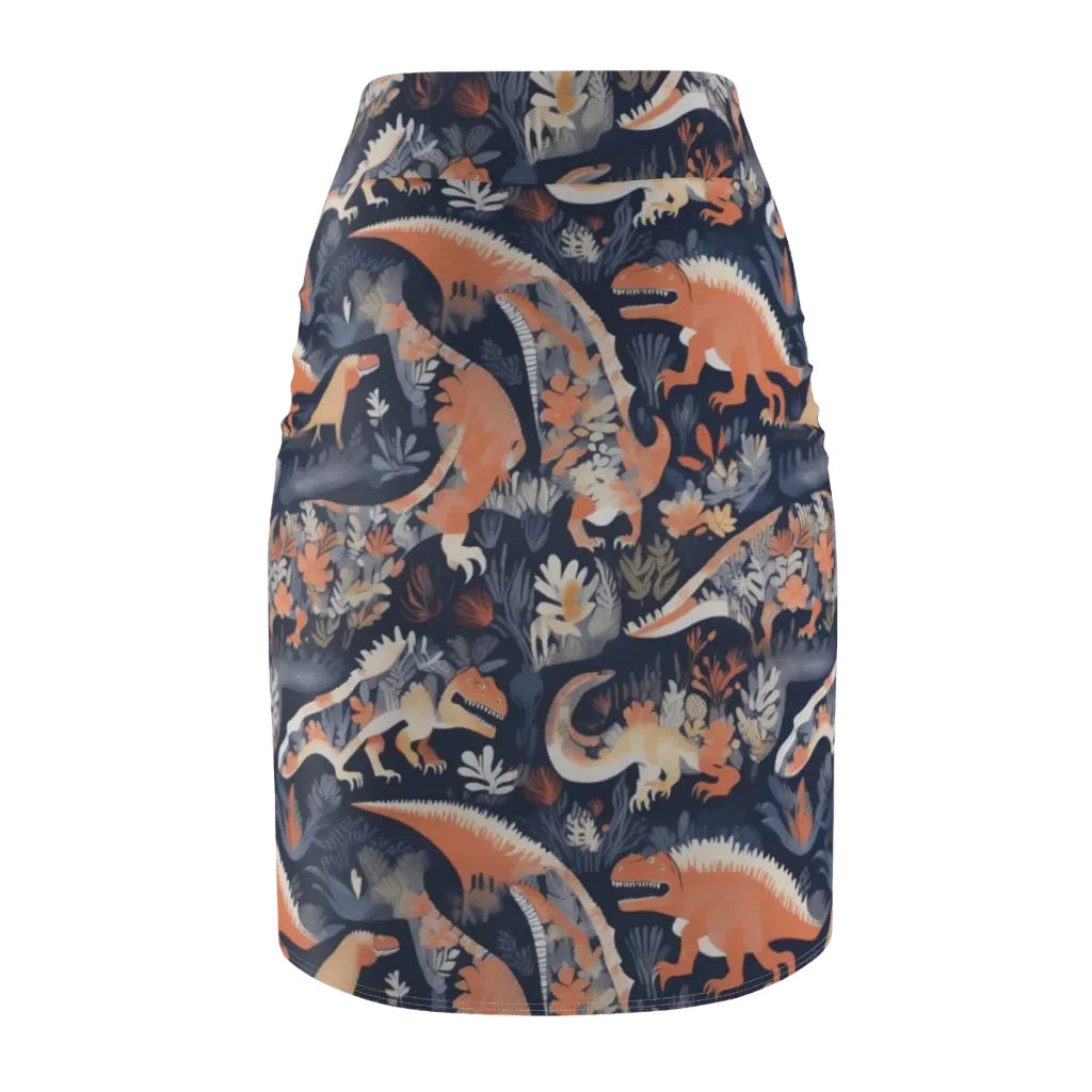 Fossil Garden on Pencil Skirt — Back