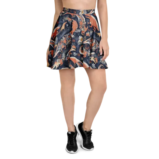 Fossil Garden on a Skater Skirt