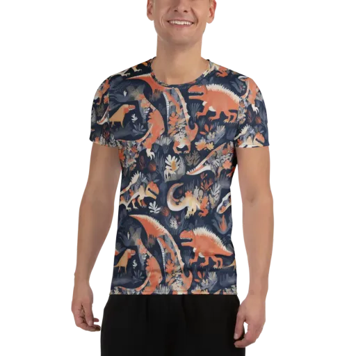 Fossil Garden on a Men's Athletic T-Shirt
