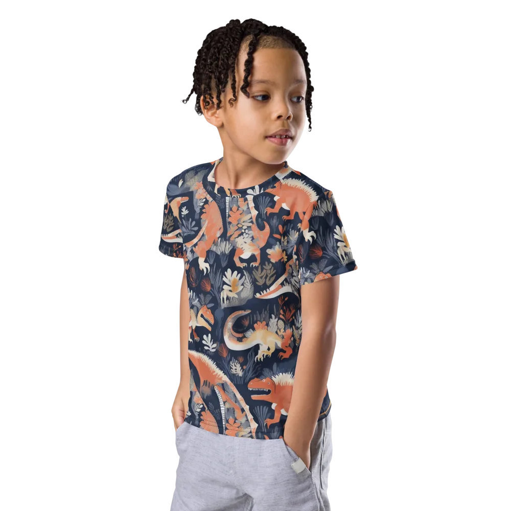 Fossil Garden on Kids Crew Neck T-Shirt — Left Front