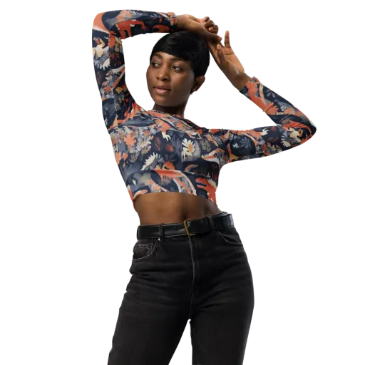 Fossil Garden on a Long Sleeve Crop Top