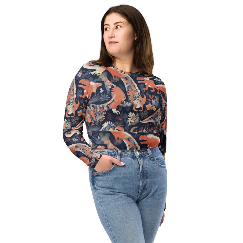 Fossil Garden on Long Sleeve Crop Top — Front