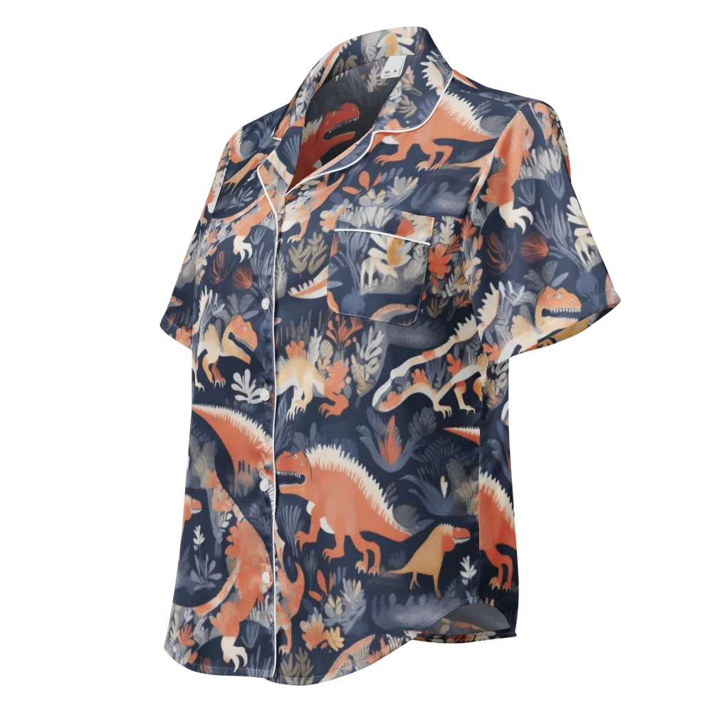Fossil Garden on Women's Short Sleeve Pajama Top — Left Front