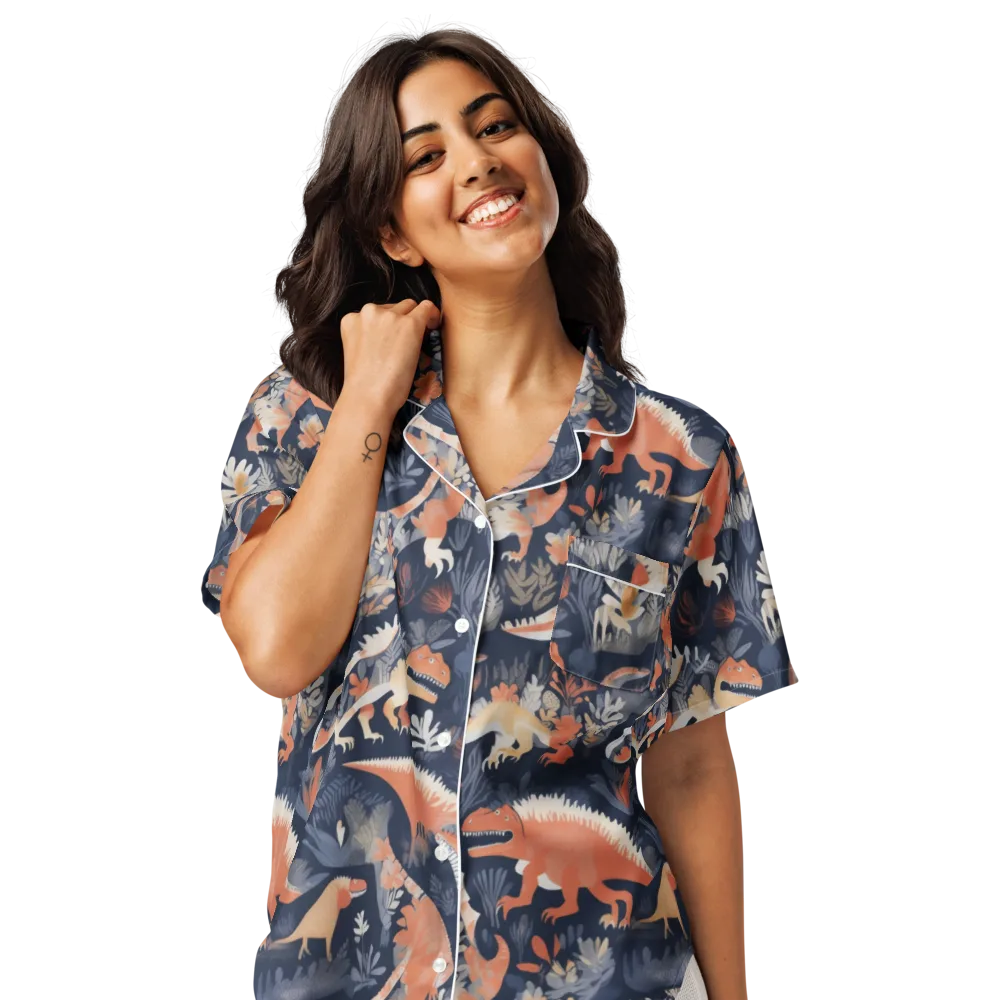 Fossil Garden on Women's Short Sleeve Pajama Top — Front