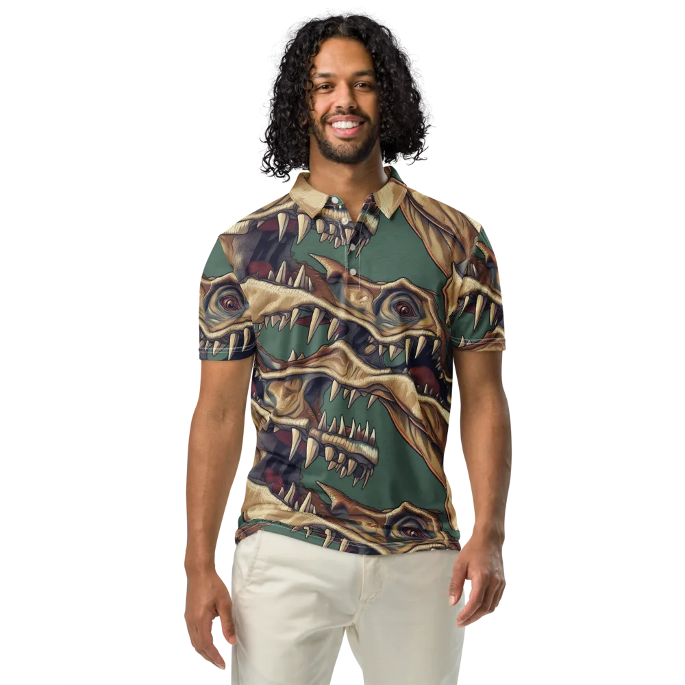 Cretaceous Clash on Men's Slim Fit Polo Shirt — Front