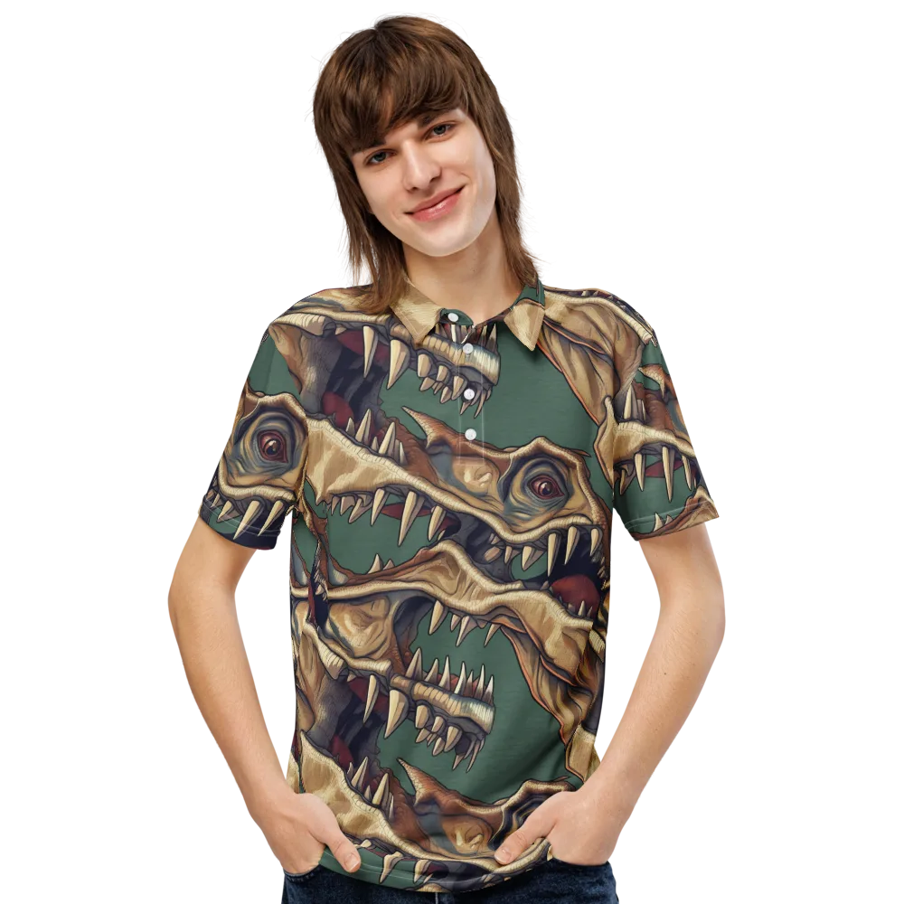 Cretaceous Clash on Men's Slim Fit Polo Shirt — Front