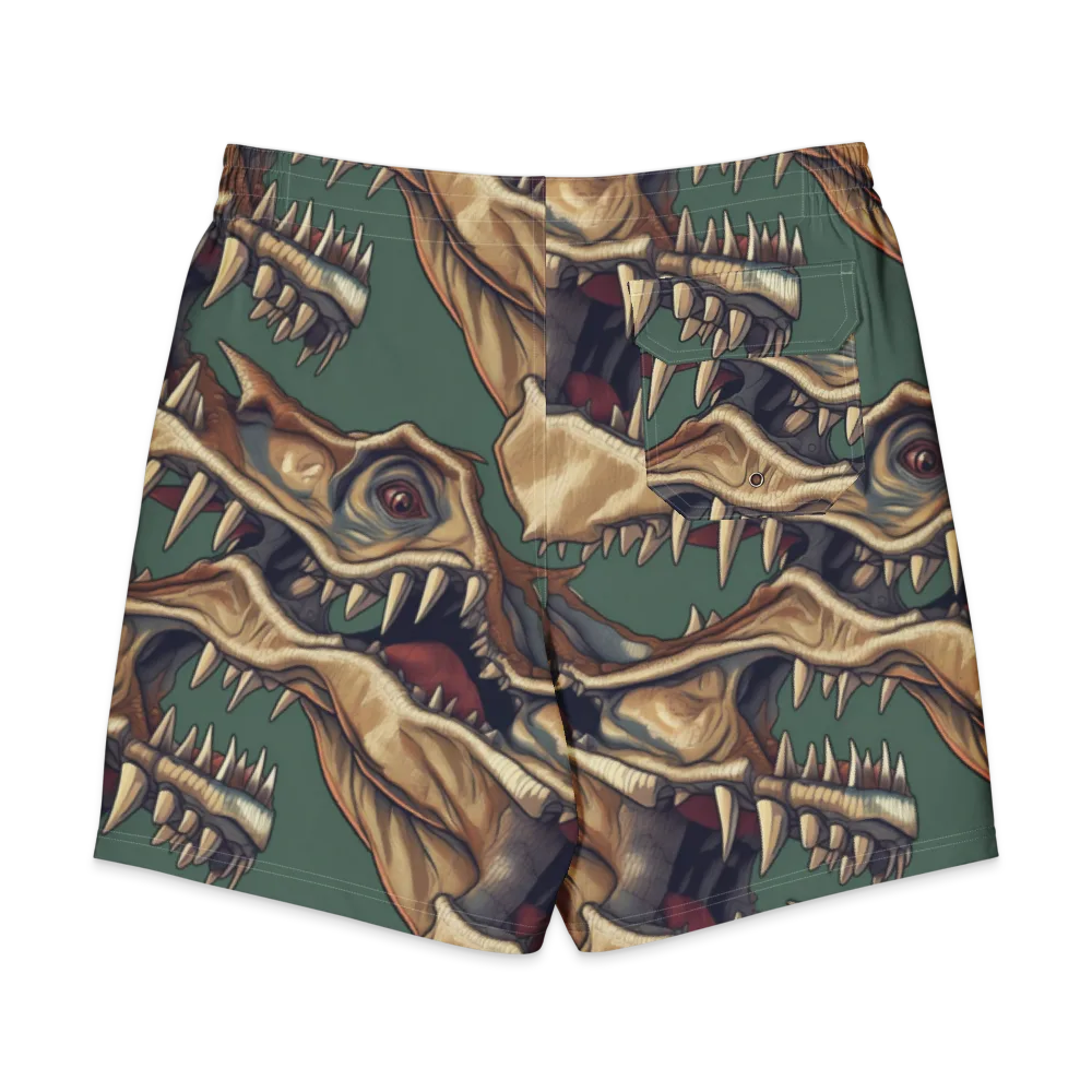 Cretaceous Clash on Men's Board Shorts — Back