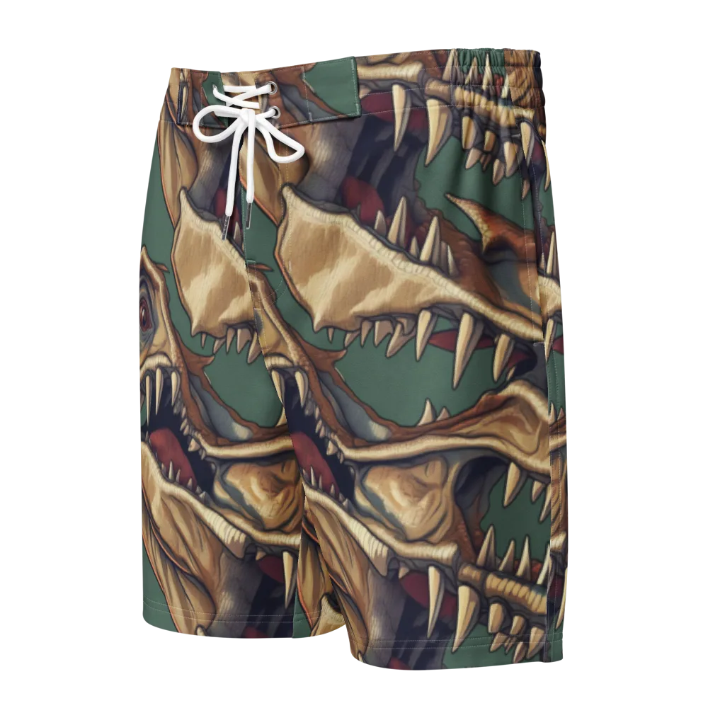 Cretaceous Clash on Men's Board Shorts — Front