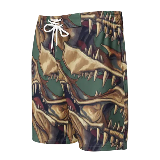 Cretaceous Clash on a Men's Board Shorts