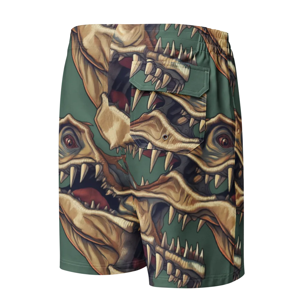Cretaceous Clash on Men's Board Shorts — Back