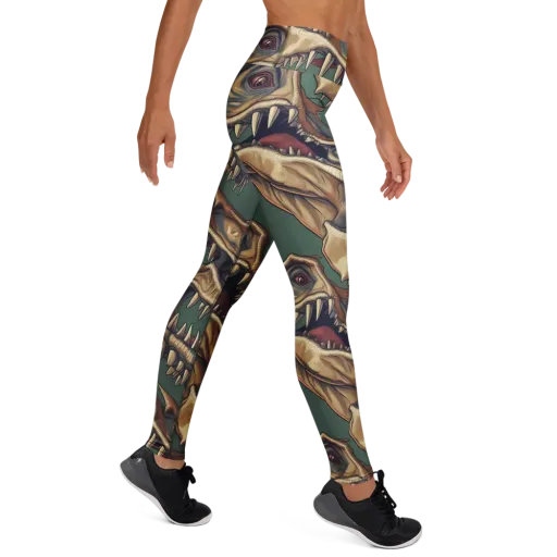 Cretaceous Clash on a Yoga Leggings