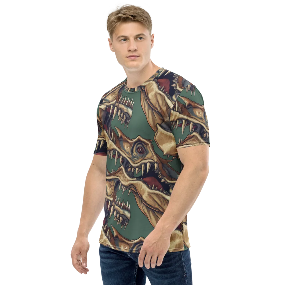 Cretaceous Clash on Men's Crew Neck T-Shirt — Left