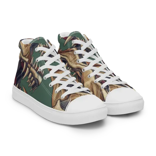 Cretaceous Clash on a Women's High Top Canvas Shoes