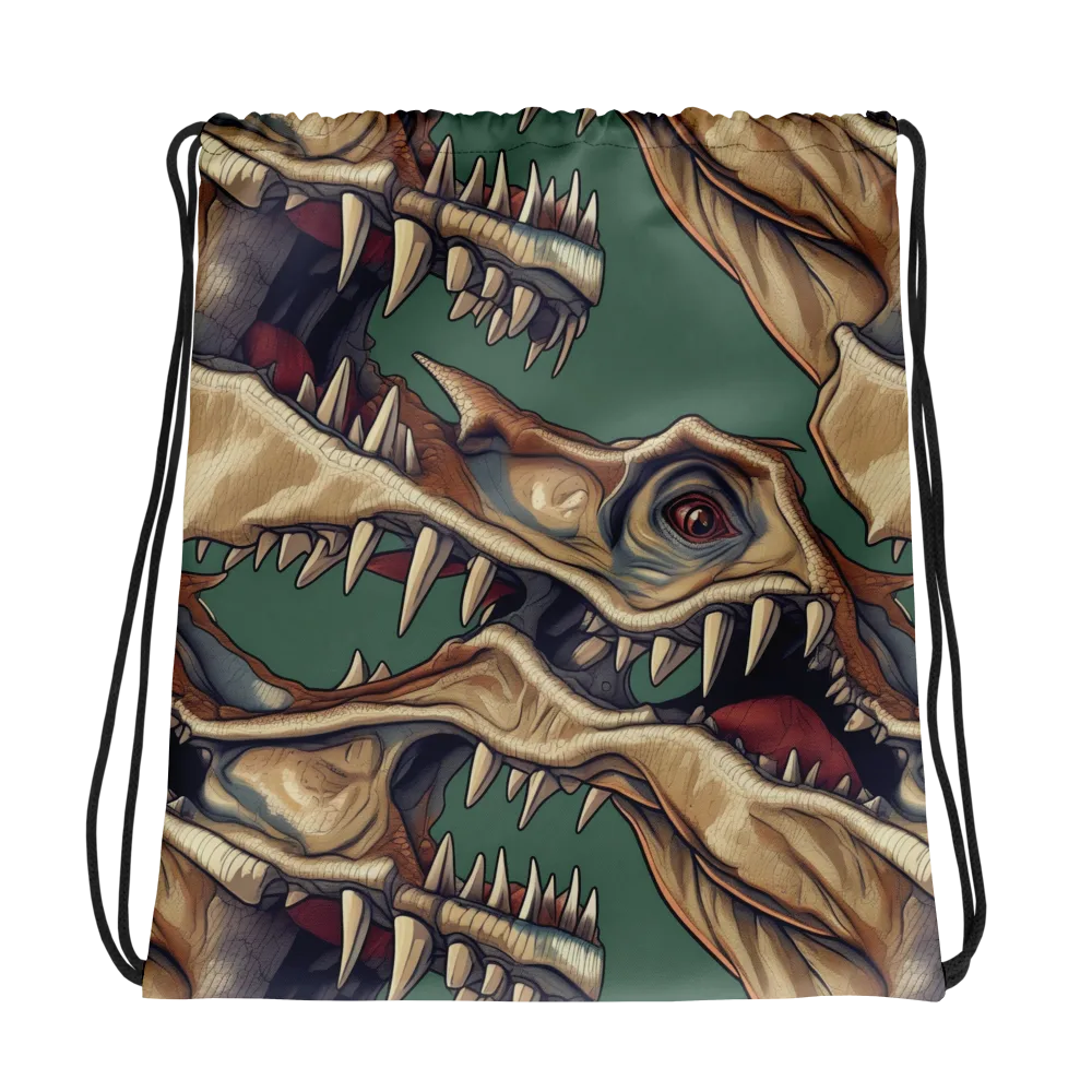 Cretaceous Clash on Drawstring Bag — Photo