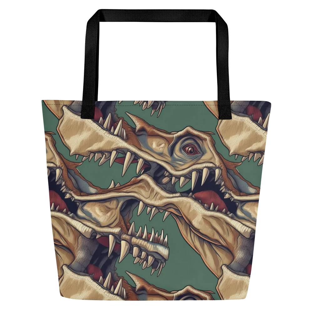 Cretaceous Clash on Large Tote Bag W/ Pocket — Front
