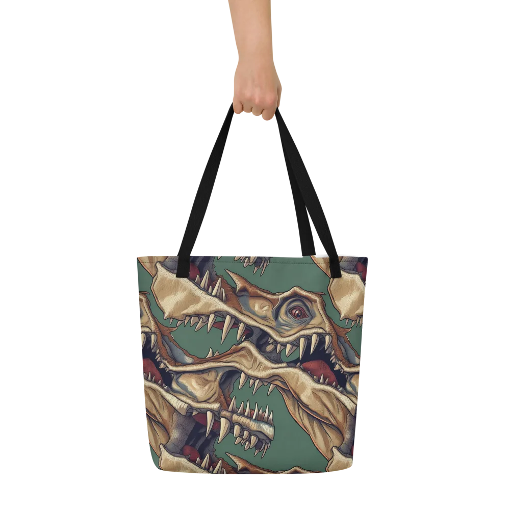 Cretaceous Clash on Large Tote Bag W/ Pocket — Front