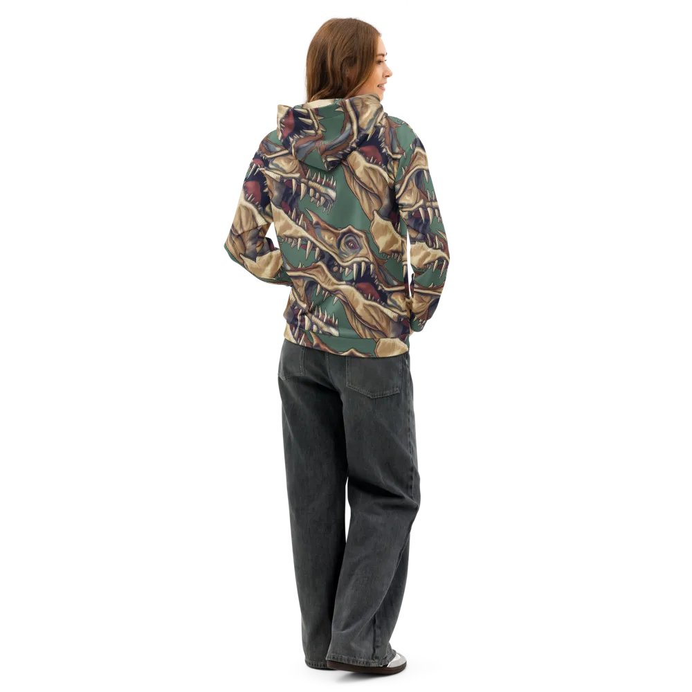 Cretaceous Clash on Cotton Hoodie — Back
