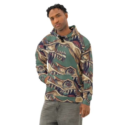 Cretaceous Clash on a Cotton Hoodie