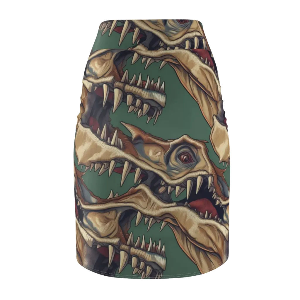Cretaceous Clash on Pencil Skirt — Back