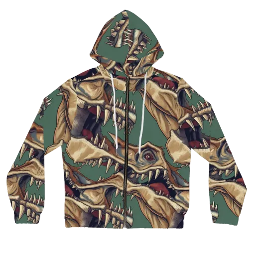 Cretaceous Clash on a Women's Full-Zip Hoodie