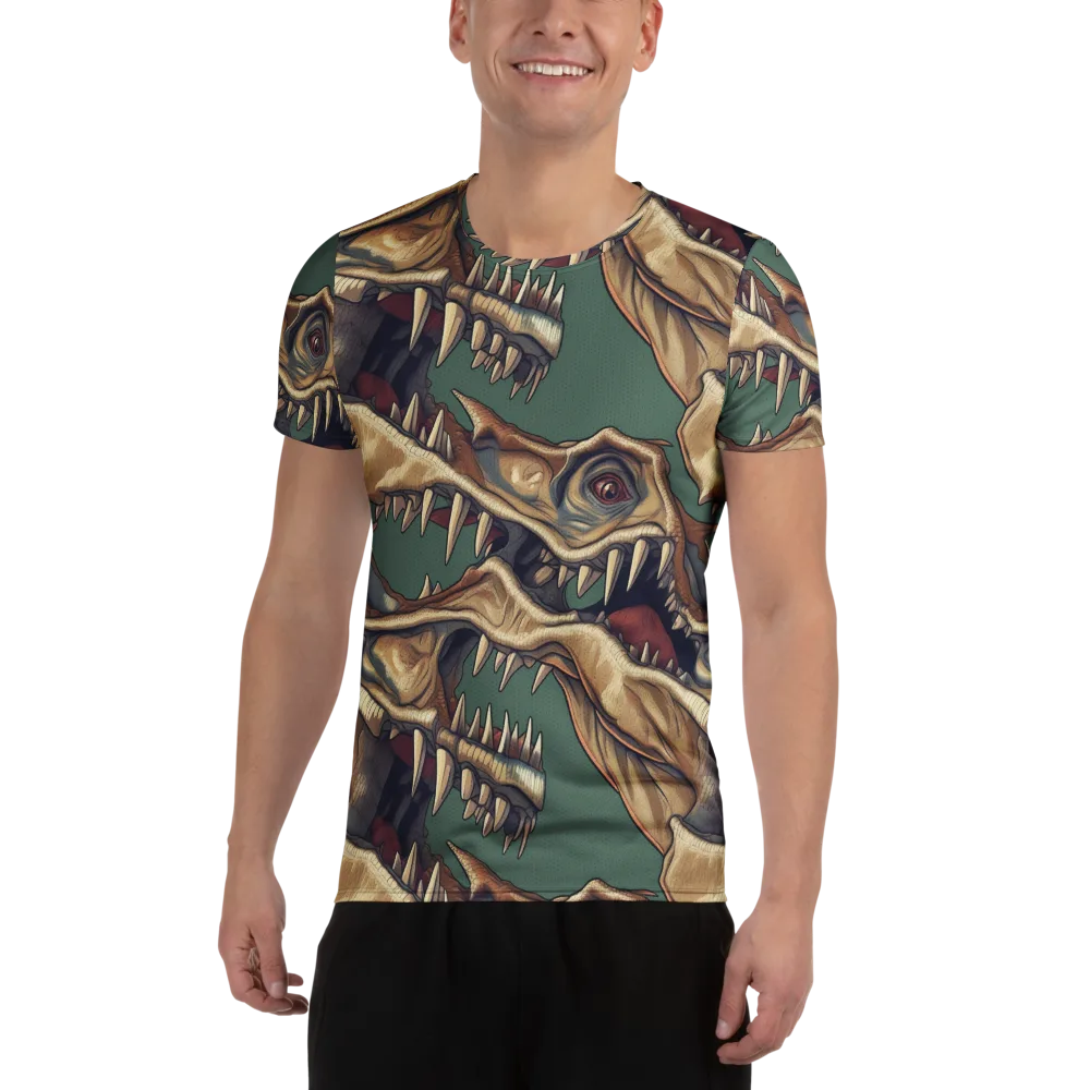 Cretaceous Clash on Men's Athletic T-Shirt — Front